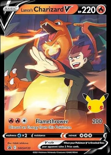 Lance's Charizard SWSH133 - Black Star Promo - Tarjeta de celebración Pokemon - Holo Foil