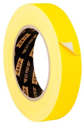 GRIP Eventbasics GT PRO Gewebeband – 25 mm x 25 m, gelb | Premium Tape mit starker Klebkraft – mattes Klebeband mit feinem Gewebe für professionelle Anwendungen