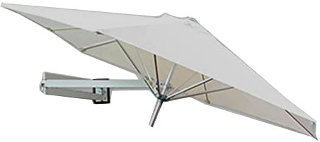 LBONG Wandschirm,Alu Sonnenschirm Balkon Ampelschirm mit Metallmast Balkonschirm mit Wand Halterung ohne Schirmständer (2.5m(8.2ft),Creamy White)