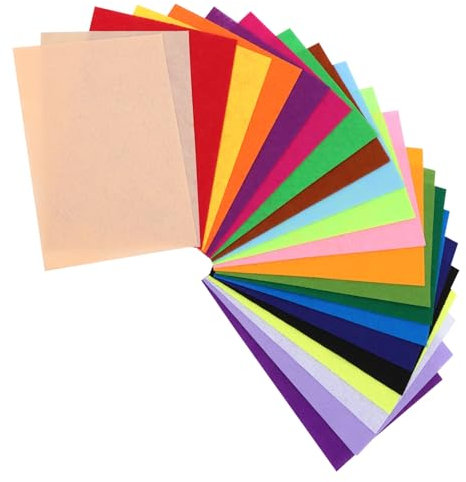 ORFOFE 22 Blatt Farbiges Filztuch Stoff zum Nähen von Kleidung Steppdecken bastelmaterial kinder bastel materialien Decoupage-Papier Filz zum Basteln Stoff zum Nähen und Quilten Handbuch