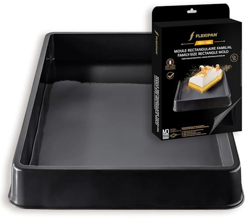Flexipan Moule Rectangulaire Familial – Plat Four Cuisine, Patisserie - Format XXL Antiadhésif - Lasagne, Gateau, Gratin - Haute Durabilité, Résiste Températures Extrêmes - Préparations Généreuses
