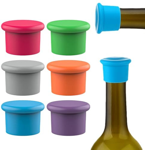 KUMSODE 12 Stücke Silikon Kronkorken,Flaschenverschluss Bierflaschen Universal Bunt, Weinflaschenverschluss Reusable，Dichtet kronkorken verschlussgerät für Bier, Saft und Glasflaschen