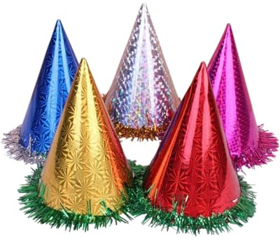 JEXOWIQ 5 Pièces Chapeaux de fête,Kit Chapeau Anniversaire,Chapeau de Couronne D'anniversaire,Chapeau de Fête d'anniversaire en Papier Pour Adultes Enfant