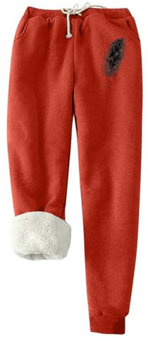 Thermo Leggings Damen Strumpfhose Gefüttert Hose Warm Thermohose Hohe Taille Yogahose Thermo Leggins Strumpfhosen Für Damen Kleid Damen Laufhose Sportleggings Schlafanzughosen(#04 Vermilion,M)