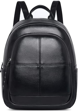 DEEVORCA Sac à dos Femme Sac à Dos Élégant Femme Conception de Couleur Unie Sac à dos pour Femme Sac à Dos de Voyage Sac à Dos Quotidien Sac à dos pour Dames Imperméable PU Cuir Noir