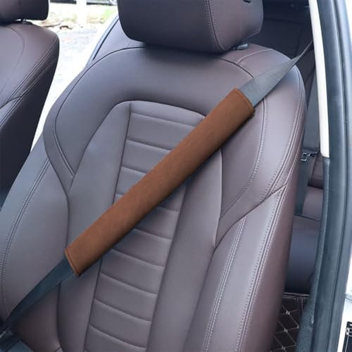 YUEXIANGJING 2 Stück Auto Gurtpolster für Cupra UrbanRebel Concept 2021.2022, Sitzgurt im Auto Erwachsene, Schulterpolster, Auto-Innenzubehör, anschnallgurte polsterung,Brown-S