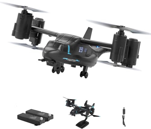 VEVOR Elicottero RC, Elicottero Radiocomandato da 2,4 GHz con Giroscopio, Aeroplano RC a 4 Canali, Luce Alari e Decollo Atterraggio con un Solo Tasto Giocattolo Aereo Volante Grigio Scuro