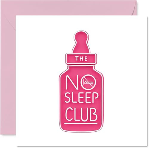 Glückwunschkarte für Neugeborene, englische Aufschrift: No Sleep Club, Congratulations Newborn, Well Done Congrats, Welcome To The World, 145 mm Grußkarten für Eltern
