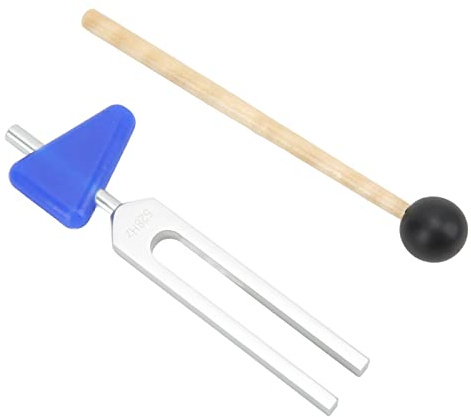 VGEBY Yoga-Meditation, 528-Hz-Vibrations-Stimmgabel-Set Zum Stressabbau, Leicht, Tragbar, für Yoga, Edelstahl, Holz (528Hz)
