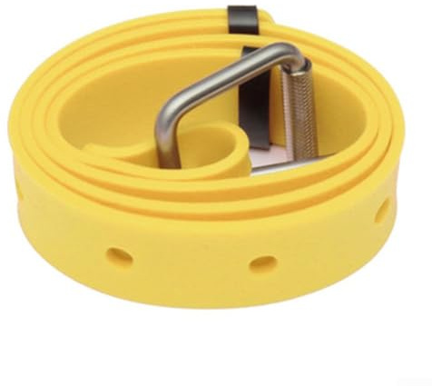 Yuanpgky Silikon-Tauchgewichtsgürtel, 130 cm, mit Edelstahl-Schnalle zum Tauchen, Schnorcheln, für BCD-Zubehör, rutschfest, verstellbar, für Unterwasseraktivitäten (Gelb)