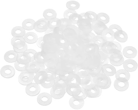 PATIKIL Rondella Piatta In Nylon M3, 125 Pcs Guarnizione Di Tenuta In Plastica 3x8x1mm, Bianca