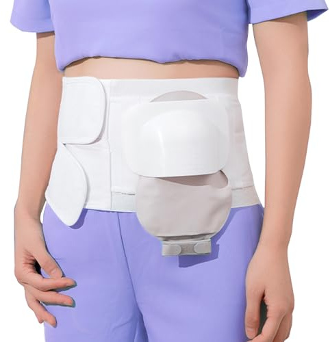 Stoma Gürtel Stoma-Hernien-Stützgürtel Bauchbinde Stoma-Stütze (Loch 3 Zoll/8 Cm), für Sport und Alltag(Large)