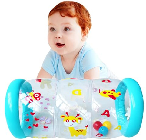 Rullo Gonfiabile Per Bambini, Giocattolo Per Esercizi Striscianti In PVC | Giocattolo Per Il Della Pancia 45x22 Cm 150 G | Sviluppa Le Capacità Motorie, La Coordinazione Uditiva E Rafforza Le Ma