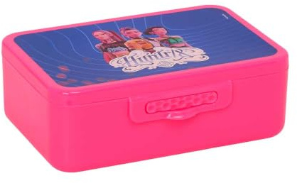 SAFTA | Fiambrera 850 ml K-Pop Demon Hunters Stationery, Caja Almuerzo Escolar Infantil con 3 Compartimentos Interiores, Apertura Frontal con Cierre, Reutilizable, Color Rosa, Medidas 17,4x11,4x5,8 cm