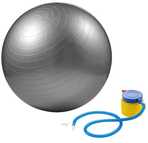 Gymnastikboll 50 cm inkl. pump för fitness, yoga, pilates grå-silver