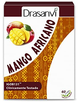 DRASANVI Mango Africano | Peso Saludable | Quemagrasas y Saciante| el Mango Contiene Magnesio, Fósforo, Potasio, Sodio, Vitaminas del Grupo B y ácidos Grasos | 60 Cápsulas = 30 Días