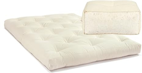 Futon matratze Japanischeaus 100% natürlicher Baumwolle mit den Maßen 140 x 200 x 14 cm (Breite, Länge, Dicke), ideal für die Verwendung auf japanischen Tatami.