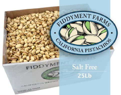Fiddyment Farms 25 Lbs Salt Free In-shell Pistachios