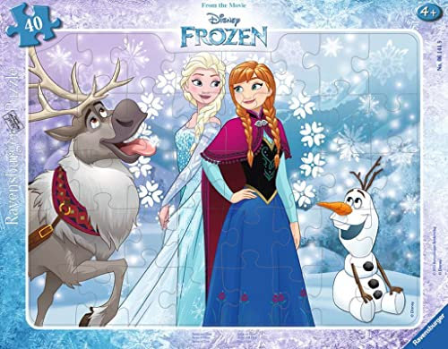 Ravensburger Kinderpuzzle - 06141 Anna und ELSA - Rahmenpuzzle für Kinder ab 4 Jahren, Disney Frozen Puzzle mit 40 Teilen