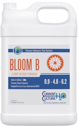 Cultured Solutions Bloom B - Pure Liquid Fertilizers | Crystal Clear Blends | Consistently pH Stable | Developed for Hydroponic Applications - Gallon Size