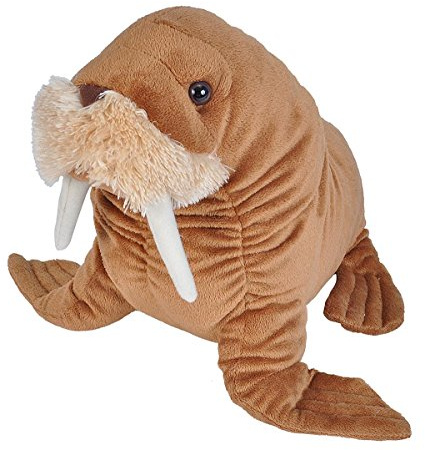 Wild Republic Cuddlekins Morse, Animal en Peluche, 30 cm, Cadeau pour Bébés, Peluche Écologique, Rembourrage Fabriqué à Partir de Bouteilles d’Eau Recyclées, Gris
