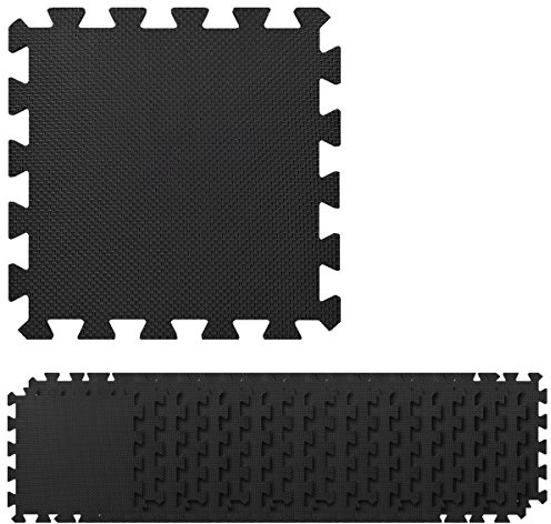 Navaris Alfombra puzle para Fitness - 20x Estera Antideslizante 30 x 30 x 1 CM - Colchoneta Protectora para Entrenamiento Deportivo de 1.8 M² - Negro