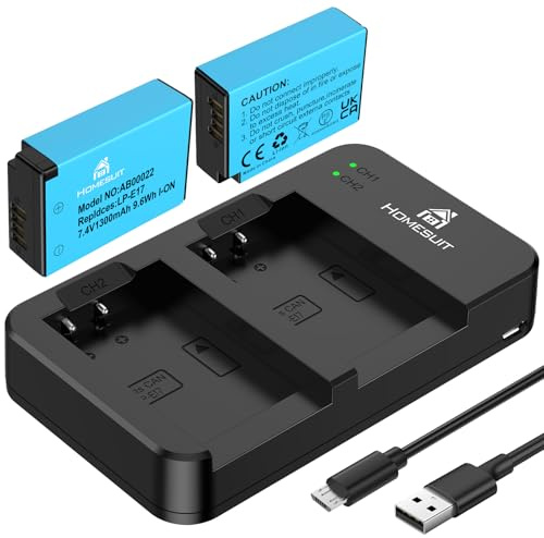 Homesuit 2er-Pack LP-E17 Akku 1300mAh & Typ-C LED Dual Ladegerät Kit für Canon EOS RP, R8, R10, R50, R100, M3, M5, M6, 200D, 77D, 750D, 760D, 800D, 8000D, Rebel SL3, SL2, T8i, T7i, T6i, T6s und mehr