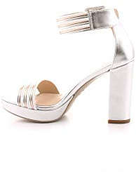 Nero Giardini E012203D Sandali Donna in Pelle - Argento 38 EU