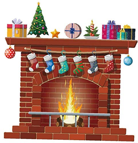 BYFRI Chimenea De Navidad Adhesivos De Pared De Bricolaje Home Decor Sala Etiqueta Mural Dormitorio Decoración Infantil del Papel Pintado del Diseño del Cartel De PVC