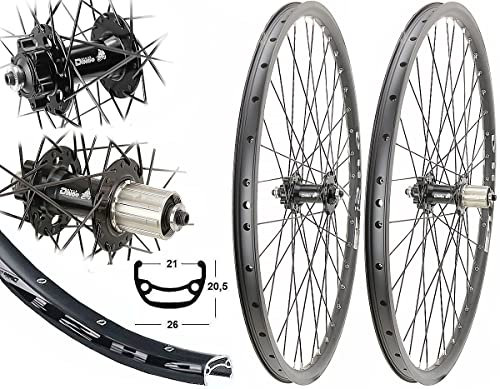 Black Dingo Laufradsatz 26 Zoll Disc MTB 8/9/10fach Alu Hohlkammerfelge 6-Loch Scheibenbremse