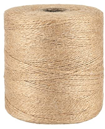 G2PLUS 500M Braun Juteschnur, 1.5mm Jute Schnur für Garten, 2-Lagig Bastelschnur für Basteln, Jute Dekokordel für DIY Kunstgewerbe Gartenarbeit | Feine Schnur für Gartenarbeit, Hochzeitsdekoration, kreative Kunst, DIY, Verpackung von Geschenken
