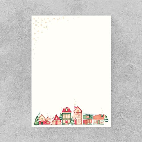 PremiumLine Briefpapier Weihnachten mit Umschlag, DIN A4 | Hochwertiges geripptes Feinpapier 100g/m² | Hergestellt aus FSC®-zertifiziertem Holz | 10 Blatt inkl 10 Umschläge, Weihnachtsbriefpapier