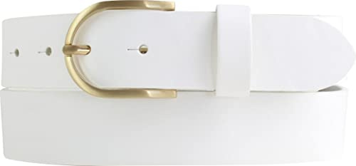 BELTINGER Damen-Gürtel aus Vollrindleder 3,5 cm | Jeans- und Chino-Gürtel 35mm Mit Runder, Goldener Schließe