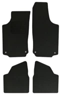 Premium Velourmattenset für Opel Corsa C Bj. 2000 – 2006 PREM runde Befestigungen Veloursfussmatten Automatten Mit Absatzschoner Passform Neu