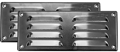 Vent Systems 260x105mm Aluminium, 2 Stück, Lüftungsgitter mit Insektengitter. HLK-, Heizungs-, Kühlungs- und Lüftungsanwendungen. Innen- und Außenentlüftungsabdeckung.…