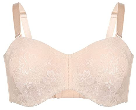 Ayigedu Women's Strapless Minimizer Multiway for Large Bust Underwire Unlined Plus Size Bra 34-DD Beige