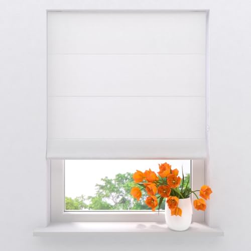 Store Bateau - Store Romain - Easy Canvas - Blanc - 160 x 180 - sans perçage - Fixation par Serrage