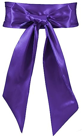 JasGood Ceinture en satin pour femme - Pour mariage, fête, occasion spéciale - Largeur : 9,5 cm - Taille unique, M-violet., taille unique