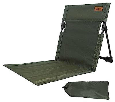 Ronyme Klappbarer Strandstuhl mit Rückenstütze, faltbares Stuhl-Bleacher-Kissen-Sitzpolster, Stadionstuhl-Sitz für Garten, Outdoor, Hof, Sonnenbaden, Camping, GRÜN
