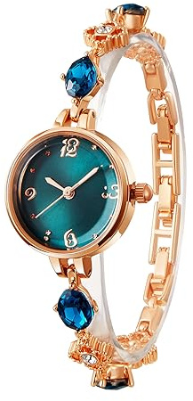 TIME100 Damen-Armbanduhr, Geschenk-Set, Elegante Damen-Quarz-Armbanduhr mit Chalzedon, wasserdicht, modische Armbanduhr Vintage für Damen