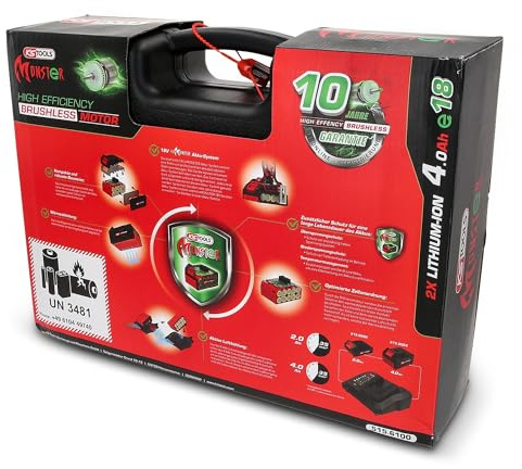 KS Tools 515.6100 eMONSTER 1/2“ Brushless-Akku-Schlag-Schrauber-Satz, 9-tlg