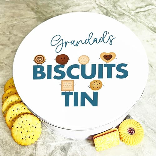 Round Funny Cookies Grandad's Personalised Biscuit Tin Personalised Gift | Custom Gift | Personalized Tin | Cake, Biscuit & Treat Tins | Gift For Her | Gift For Him