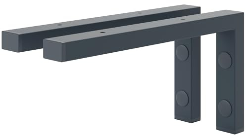 HOLZBRINK 2X Wandkonsole Grau für Waschtisch, Design und stabil Waschtischhalterung oder Winkel für Wandregal, Waschbecken Unterbau Wandmontage für waschtischplatte, 300x150 mm