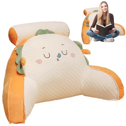 Pacienjo Bett-Lesekissen | Lese- und Bettruhekissen | Bequemes Kissen mit Armlehnen zum Lesen, Fernsehen, Arbeiten am Laptop, Faulenzen (70x40cm, C)