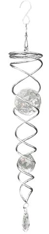 LUKDUNG Crystal Twister Klar, Windspirale, Vogelabwehr Reflektierende Windrad, Dekoration Garten für Protect Garten Hof Balkon, Abmessung: 5x42cm