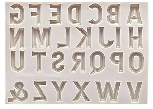 Silikon-Fondantformen, Englische Buchstaben, Fondant, Zuckerformen, Schleife, Schokolade, Silikonformen, Großbuchstaben, Süßigkeitenformen Für Die Herstellung von Cupcakes, Seife, Keksen, Dekoration