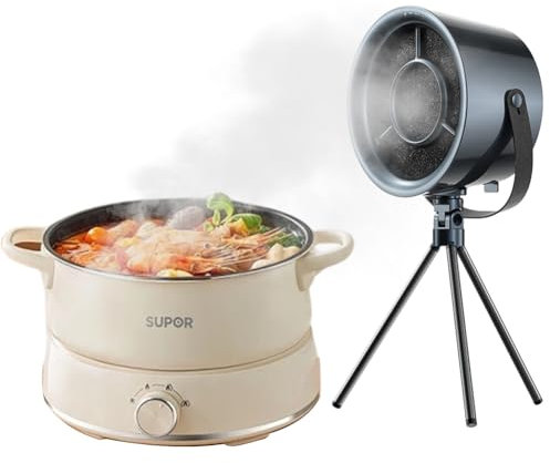 Cappa aspirante da tavolo, portatile e potente, 3 livelli di vento, ventilatore rimovibile e lavabile, ideale per grigliate al coperto, fonduta e cucina camper (grigio)