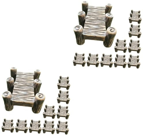 POPETPOP 20 STK Holzbrücke Miniatur Ornament Mikrolandschaftsverzierungen Miniatur-brückenmodell Rentier-Figur Brückenstatue Glasverzierungen Statuen Im Freien Jahrgang Harz Märchengarten