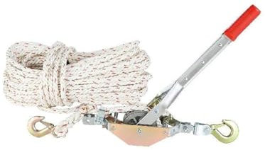 Treuil de remorque de bateau Extracteur de corde de 0,75 tonnes, treuil accompagné de 2 crochets, outil d'extraction électrique à cliquet robuste for déplacer des bateaux et transporter des bûches Ant
