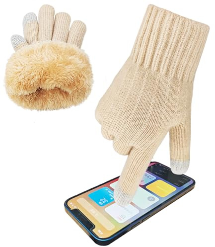 lifwimner Winter Handschuhe Damen Touchscreen Warme Fleece Strickhandschuhe Thermo Winterhandschuhe für Outdoor Laufen Radfahren Freizeit Geschenke
